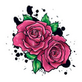 Two Roses Temporary Tattoo